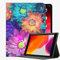 YENDOSTEEN iPad Hülle für iPad Pro 9.7/ iPad Air/iPad Air 2 mit Apple Pencil Halter Auto Schlaf/Wach,Buntes Gänseblümchen-Blumen-Rosa-Blau Klappständer Schutzhülle mit Automatischem Schlaf/Aufwach