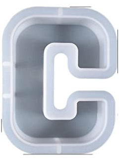 Grands moules en résine en forme de lettres de l'alphabet de A à Z pour bougies, Noël, anniversaire, moules en silicone époxy pour décoration de bureau (C)