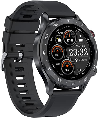 BRIBEJAT BT2 Pro Montre Connectée Homme avec Appel,Montre Intelligente Étanche,28 Modes Montre Sport Homme avec Podomètre Sommeil 1GB Mémoire Musicale,Smartwatch Fitness pour Android iOS,Noir/Orange