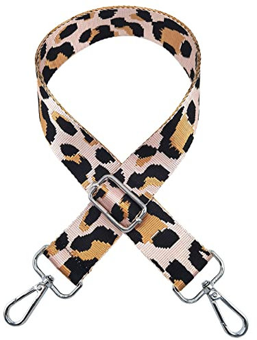 Toctax Verstellbarer Schultergurt Taschengurt Breit 3.8CM, Taschengurte zum Wechseln Mehrfarbiger Breiter Taschengurt Schulterriemen für Damen und Herren, Mädchen DIY Zubehör für Tasche(Leopard Rosa)