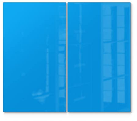 DEQORI Herdabdeckplatten Glas | 2er Set 60x52 cm | Unifarben - Hellblau | Ceranfeld Abdeckplatten in Küche | Herd-Abdeckungen universal | Glasplatten & Schneidebretter für Kochplatte