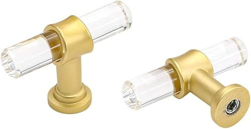 Lontan 12 Pack Kitchen Cabinet Knobs - Brass Cupboard Knobs & Drawer Pulls - Gold Finish - 12mm Diameter