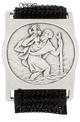 NKlaus Motorrad Plakette Christoporus 2,9cm Schutzpatron der Fahrer Kletthalter dehnbar 11439