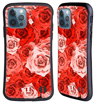 Head Case Designs Rose Boccioli Glamour Cover Ibrida Compatibile con Apple iPhone 12 / iPhone 12 PRO
