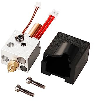 Sovol SV06 Plus SV07 Replacement Hotend Kit Coming with Brass Nozzle Heating Block Thermistor Heating Wire, Metal Throat and Silicone Cover