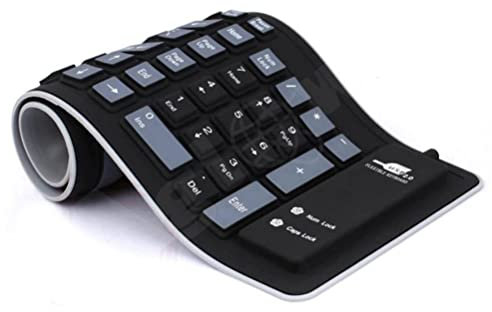 Aglow.it Tastiera Usb flessibile al Silicone da viaggio, Tastiera universale pieghevole silenziosa arrotolabile, Tastiera sottile impermeabile cablata.