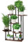 AZERPIAN Pflanzenständer, 7 Etagen, Metall, Blumenregal für mehrere Pflanzen, Ecke, hohe Blumenhalter für Terrasse, Garten, Wohnzimmer, Balkon, Schlafzimmer, schwarze Eiche