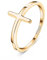 Ring für damen aus silber mit zentralem Kreuz. Ringe für frauen aus silber mit silberner oder goldener Oberfläche. Schmuck damen ideal für Paare, Mütter, Freundinnen. Damen ringe (Vergoldung, 6)