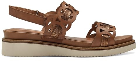 Tamaris Damen Sandaletten, Frauen Sandalen,Strandschuhe,high Heels,Stilettos,offene Absatzschuhe,hoher Absatz,Sommerschuhe,Cognac,41 EU