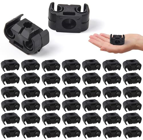 Editbar 50 Stück Auto Bremsleitung Clip, Auto-Bremsschlauch-Clips, 2-Punkt-Bremsleitungs-Halterung, Bremsleitung Halter Bremsschlauch Clip, Kunststoff, feste Klemmhalterung, Befestigungen