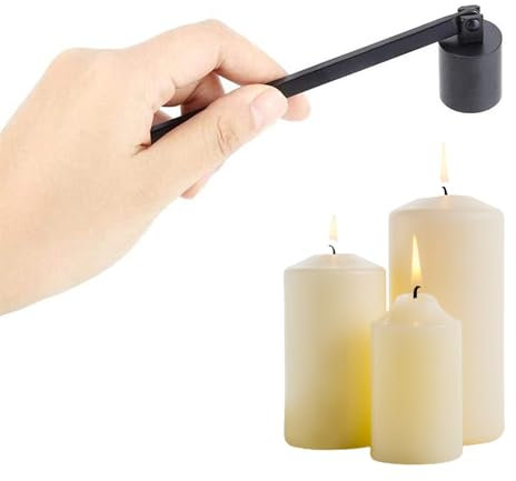 Apagavelas,Apagador de Velas,Extintor de Velas,Extinguidor de Velas,Apagavelas en Forma de Campana con Mango Largo,Extintor de Velas Candle Snuffer,para la Mayoría de Las Velas(Negro)