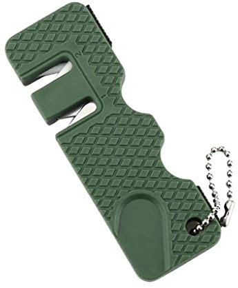 yuwqqoajv Sharpener Tool Scissor Whetstone Fish Hook Gears Sharpening Keychain Multipurpose Outdoor Household Camping Accessory, Dark Green