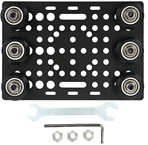 V Slot Gantry Plate Kit Gantry Board Gantry Plate Aluminum Extrusion 3D Printer Gantry Board with Pulley Wheels Set Black (Black Pulley)