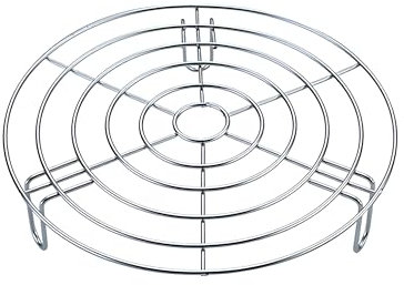 Turbokey Wire Steaming Cooling and Baking Barbecue Rack with Legs Dia 9.4 Stainless Steel Cross Wire for Air Fryer Instant Pot Pressure Cooker Canning Dutch Oven (Height 2.8,9.4/24cm)