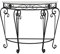 IMYOGI Exquisiter Retro-Konsolentisch, Halbrunder Stehtisch, Wohnzimmer, Geschäft, Restaurant, dekorativer Couchtisch, Büro, Langer Wandtisch (Größe: 67 x 30 x 70 cm, Farbe: A)