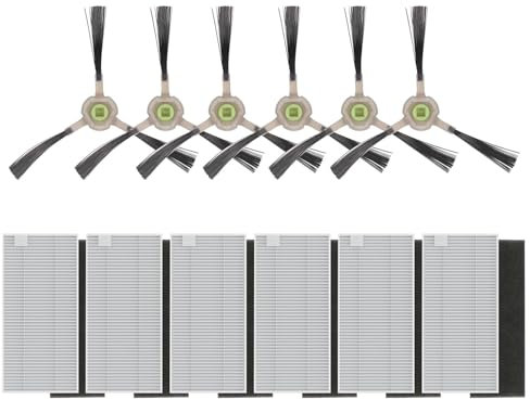 C-U Set di 6 spazzole laterali e 6 filtri Hepa kit accessori per Lefant M1 Robot Aspirapolvere Lavapavimenti