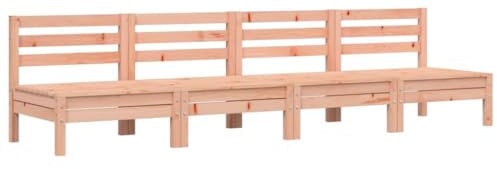 vidaXL Gartensofa ohne Armlehnen 4 STK., Outdoor Sofa mit Latten-Design, Gartencouch Modular mit Rückenlehne, Gartenmöbel Gartengarnitur, Massivholz Douglasie