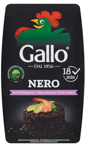 Riso Gallo Nero, Vegan Black Wholegrain Rice, Premium Gourmet Quality with Rich & Nutritious Whole Grain, 500 g (Pack of 1)