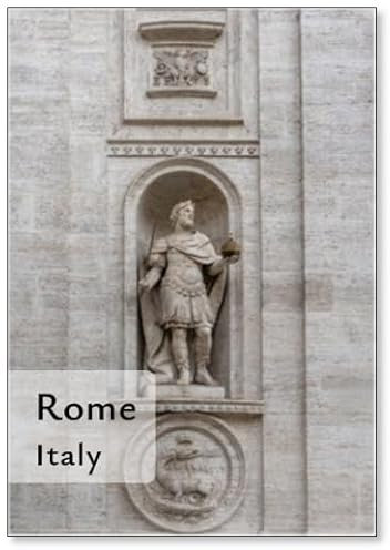 Kühlschrankmagnet mit der Statue von Karl dem Großen in Rom, Italien