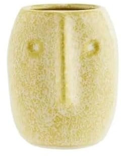 Madam Stoltz Lemon Sorbet Kleiner Steinzeug Blumentopf mit Gesichtsaufdruck