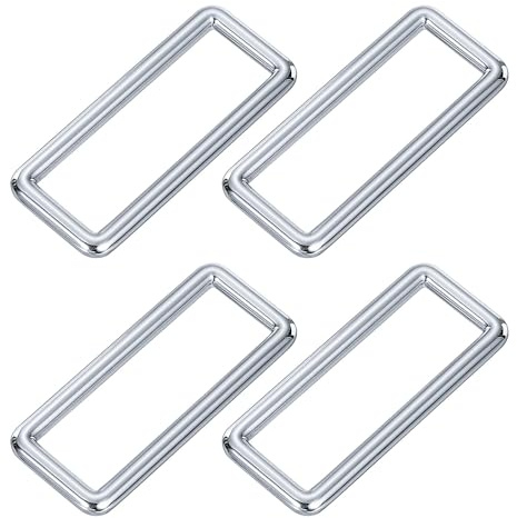 QUARKZMAN Metall Rechteckring, Metall Rechteckige Schnallen und Verschlüsse Gurtbandbefestigung Metallringe für Taschengürtel Rucksack DIY Zubehör Nähen Gürtelschnallen