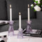 Lysenn Kerzenständer aus Glas 3er Set - Premium Kegelkerzenhalter für Romantisches Ambiente - Kerzenhalter Dekor für besondere Anlässe - Lila