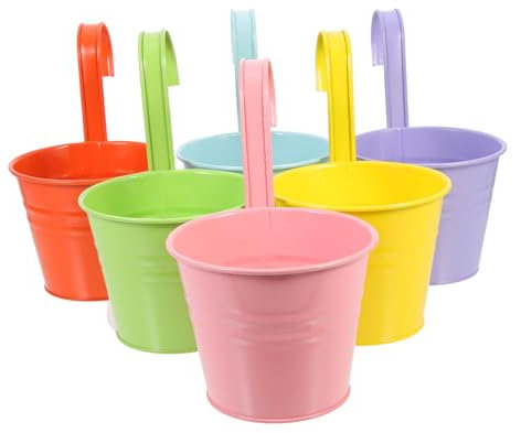 Milisten 6pièces Pots De Fleurs Suspendus De Pots Muraux avec Drainage Accroche Amovible pour Balcon Jardin Et Décoration Intérieur