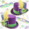 Bdecoll 2 Pack Mardi Gras Kostüm Huts mit Lila Grun Federn,Venezianische Masquerade Mardi Gras Hute für Maskerade-Party, Karneval