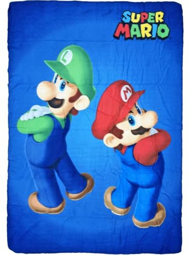 CARTOON Decke Super Mario und Luigi für Kinder Decke aus 100% Polyester 100 x 140 cm