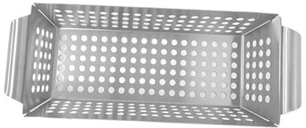 Outdoor-Grillmatten für Grill, tragbarer Holzkohlegrill mit Fischgrillkorb, Grillplatte, Rotisserie-Korb, Pfanne und Bürste, Edelstahl, Ninja-Grillplatte