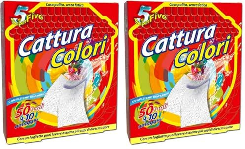 Orlandi Fogli Cattura Colore per Lavatrice, 60 Pezzi (Confezione da 2)
