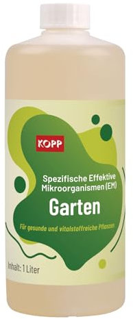 KOPP Garten - Bio - Spezifische Effektive Mikroorganismen (EM) - flüssig (1 Liter) - Pflanzenpflege, Bodenregeneration - Gemüsebeete, Sträucher, Zimmerpflanzen, 100% biologisch & nachhaltig