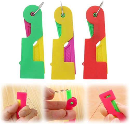 Needle Threader, Plastic Hand Sewing Needles, DIY Needle Threaders, Automatic Needle Threaders for Hand Sewing and DIY Needle Threader Tool (3)