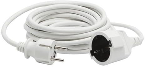 Manguera de Alargo 3x1,5mm, Longitud 1m, Color Blanco - Ideal para Conexiones eléctricas y Aplicaciones de Bricolaje.