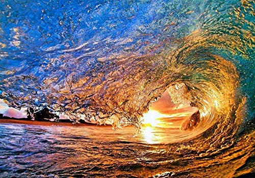 Puzzles for Adults 2000 Piece Waves in The Sunset Family Jigsaw Puzzles for Adults and Kids Large Jigsaw Puzzle Games Toys Gift 2000 Piece Puzzle70x100cm