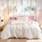 Freyamy Schleife Bettwäsche 155x220cm 2teilig Baumwolle Beige Rosa Schleifenmuster Mädchen Bettwäsche Set Fliege Teen Kinderbettwäsche Bettbezug mit Reißverschluss und Kissenbezug 80x80cm