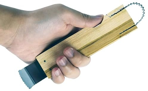 Grattugia in cocco con manico in legno di piccole dimensioni, lama affilata in acciaio inox durevole e raspa multiuso per un facile utilizzo efficiente (manico in legno)