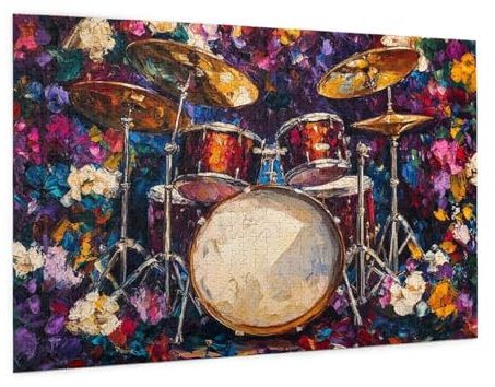 Blume Puzzle 6000 Teile Erwachsene Puzzle Musikinstrumente Design für Erwachsene Beginner,HD Farbe HolzPuzzle mit Geschenkbox Verpackung,Zimmer Deko Wohnzimmer,Geschenke für Frauen 100x180cm -z1171