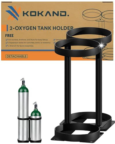 Oxygen Tank Holder 2 Pack Detachable for E D M9/C Cylinders - Heavy Duty