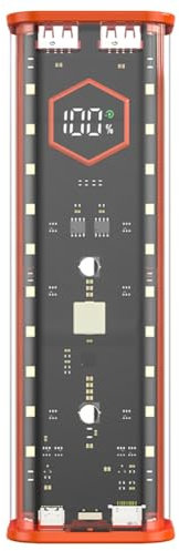 Blmirror 21700 DIY Power Bank Case Unterstützt 4x21700 Batterien PD20W Powerbank Case LED-Bildschirm Transparente Batterieaufbewahrungsschale A