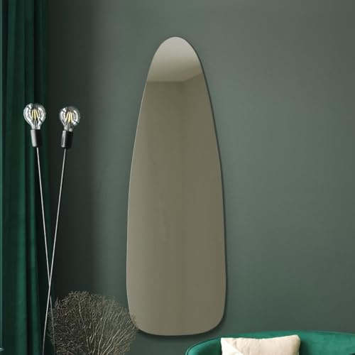 MirrorOutlet The Lacuna - Frameless Full Length Pond Wall Mirror 47 X 16 (120CM X 40CM) Silver Mirror Glass with Black wooden Backing - Polished Edging