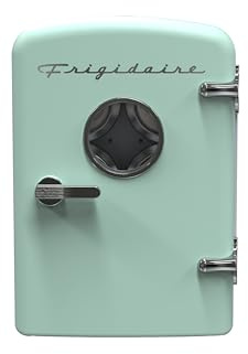 Frigidaire Mini refrigerador personal, capacidad de 1 galón para seis latas, incluye enchufes para toma de corriente y cargador de CC, 9.84 pulgadas de profundidad x 7.1 pulgadas de ancho x 10.35