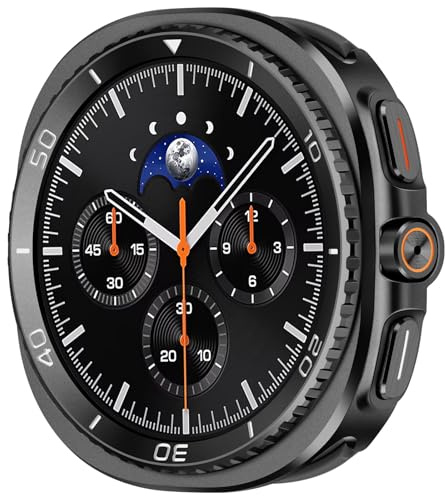 Amizee Hülle Kompatibel für Samsung Galaxy Watch 9/8 40mm, Schwarz/Weiß | Kompatibel für Samsung Watch 40mm mit Displayschutzfolie, Robuste Stoßstangen-Schutzhülle für Galaxy Watch 9/8