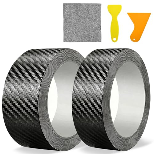 2pezzi 10m Fibra di Carbonio per Auto, Pellicola Carbonio Adesiva | Protezione Bordi Auto Universale,Pellicola Carbonio per Auto,protezione per auto,Autoadesiva,Moto,Biciclette,3 cm /5 cm