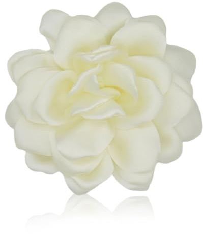 ZUWIJEQ Broche Fleur De Roses, Broche Femme Vetement, Grande Broche De Mousseline, pince cheveux mariage, Barrette à Fleurs, Élégante Bijoux Cheveux, Broche Fleur Pour Mariage,Fête, Danse(Blanc Cassé)