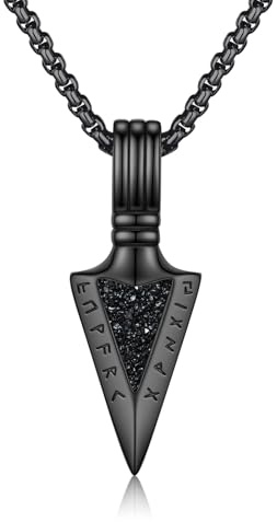 ZIPPICE Muttertagsgeschenke für Mama Wikinger Kette Herren 925 Sterling Silber Pfeil Thors Hammer Kette Amulett Schmuck für Herren Sohn Jungen Damen Männer Unisex