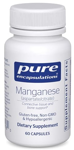 Pure Encapsulations Manganese (Aspartate/Citrate) | Hypoallergenic Trace Mineral Supplement for Connective Tissue and Bones | 60 Capsules