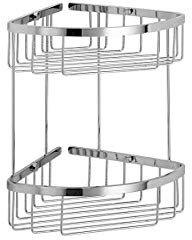 Lineabeta - Portaoggetti Doccia angolare a 2 Ripiani in Acciaio Lucido