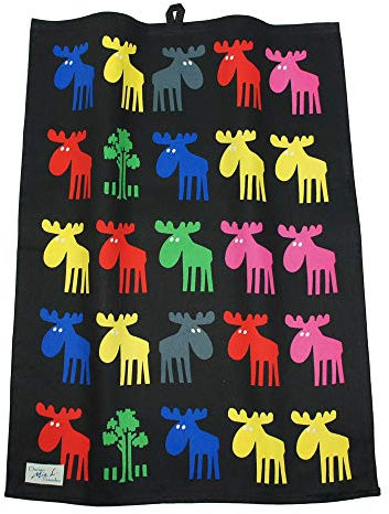 Nordiska Mia L. Elch schwarz multicolor Geschirrtuch 50x67 c
