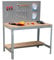 Simon Rack Etabli d’Atelier, Capacité de Charge 400 kg, 1445x910x610 mm, Panneau Perforé, Table de Travail Bricolage, Gris/Bois - BT2